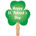 Shamrock Stock Shape Fan w/ Wooden Stick